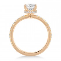 Diamond Pave' Hidden Halo Engagement Ring 14k Rose Gold (0.33ct)