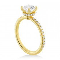 Diamond Pave' Hidden Halo Engagement Ring 14k Yellow Gold (0.33ct)