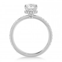 Diamond Pave' Hidden Halo Engagement Ring 18k White Gold (0.33ct)