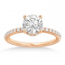 Lab Grown Diamond Pave' Hidden Halo Engagement Ring 14k Rose Gold (0.33ct)