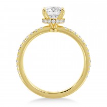 Lab Grown Diamond Pave' Hidden Halo Engagement Ring 18k Yellow Gold (0.33ct)