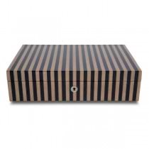 Rapport London Ten Watch Box in Black and Tan Striped Wood
