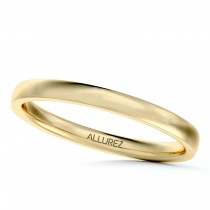 14k Yellow Gold Wedding Ring Low Dome Comfort Fit (2mm)