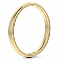 14k Yellow Gold Wedding Ring Low Dome Comfort Fit (2mm)