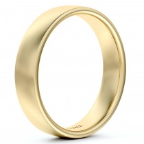 14k Yellow Gold Wedding Ring Low Dome Comfort Fit (4 mm)