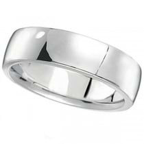 Men's Wedding Ring Low Dome Comfort-Fit in 18k White Gold (6mm)