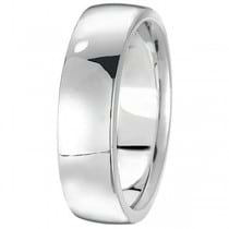 Men's Wedding Ring Low Dome Comfort-Fit in Platinum (6 mm)