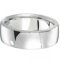 Men's Wedding Band Low Dome Comfort-Fit in Platinum (7 mm)