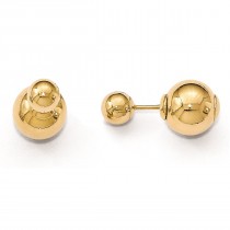Polished Front-Back Ball Style Fine Stud Earrings 14k Yellow Gold