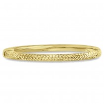 Diamond-Cut Hinged Stackable Bangle Bracelet 14k Yellow Gold
