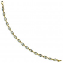 Polished & Diamond Shaped Ladies Illusion Bracelet 14k Two-Tone Gold
