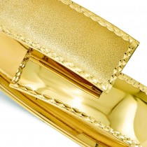 Polished & Satin Flexible Wide Cuff Bangle Bracelet 14k Yellow Gold