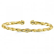 Twisted & Hinged Torque Bangle Bracelet 14k Yellow Gold