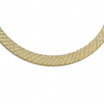 Flexible Graduated Woven Collar Luxe Necklace 14k Two-Tone Gold