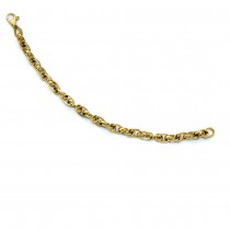 Fancy Polished Oval & Round Cable Link Bracelet 14k Yellow Gold