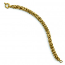 Fancy Polished Braided Cable Chain Link Bracelet 14k Yellow Gold