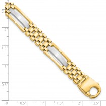 Men's Polished & Satin Fancy Rolex Link Bracelet 14k Two-Tone Gold