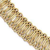 Polished & Textured Herakles Fancy Knot Chain Bracelet 14k Yellow Gold