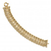 Polished & Textured Herakles Fancy Knot Chain Bracelet 14k Yellow Gold