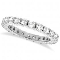 Lab Grown Diamond Eternity Ring Wedding Band 14k White Gold (1.07ctw)
