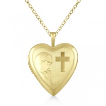 Heart Locket Pendant First Holy Communion Design Vermeil