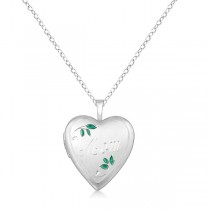 Heart Shaped Mom Engraving Locket Necklace Pendant Sterling Silver