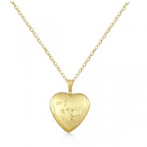 No. 1 Mom Heart Shaped Photo Locket Pendant Gold Vermeil