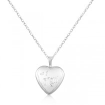 No. 1 Mom Heart Shaped Photo Locket Pendant Sterling Silver