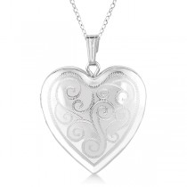 Heart Shaped Twisted Style Pendant Locket Sterling Silver