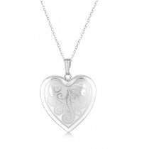 Heart Shaped Twisted Style Pendant Locket Sterling Silver