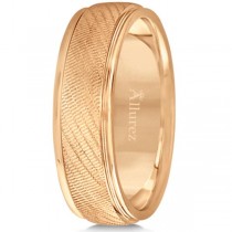 Diamond Cut Wedding Band For Ring in 14k Rose Gold (7mm)