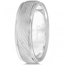 Diamond Cut Wedding Ring For Men in 14k White Gold (7mm)