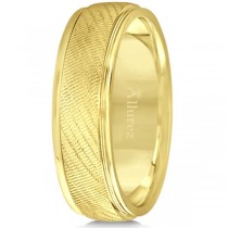 Diamond Cut Wedding Band For Ring in 14k Yellow Gold (7mm)