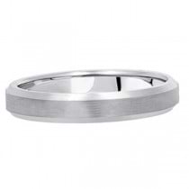 Comfort-Fit Carved Wedding Band in 14k White Gold (4mm)