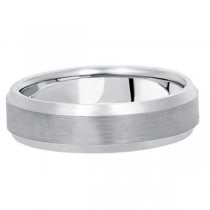Comfort-Fit Carved Wedding Band in 14k White Gold (6mm)