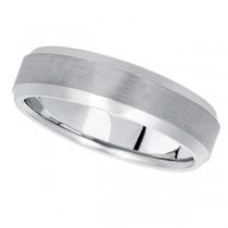 Comfort-Fit Carved Wedding Band in Palladium for Men (6mm)