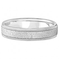 Mens Diamond Cut Carved Wedding Ring Stone Finish Palladium (5mm)
