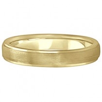 Ridged Wedding Ring Band Satin Finish 14k Yellow Gold (4mm)