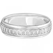 Infinity Wedding Band For Men Fancy Carved Palladium (5mm)