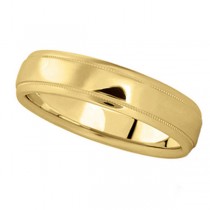 Men's Carved Wedding Band in 14k Yellow Gold (5mm)