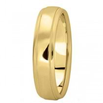 Men's Carved Wedding Band in 18k Yellow Gold (5mm)