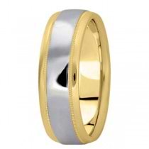 Men's Carved Two-Tone Wedding Band (7mm)