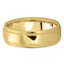 Men's Carved Wedding Band in 14k Yellow Gold (7mm)