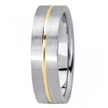 Men's Carved 14k Two-Tone Wedding Band (6mm)