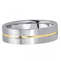 Men's Carved 18k Two-Tone Wedding Band (6mm)