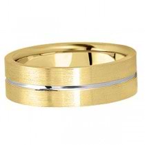Men's Carved 18k Two-Tone Wedding Band (7mm)