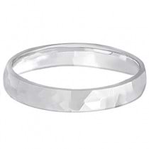 Carved Hammered Finish Wedding Ring Band Platinum (3mm)
