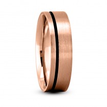 Polished & Burnished Men's Wedding Band Ring 14K Rose Gold
