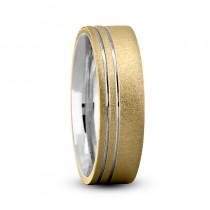 Two Tone Mens Wedding Band Ring 14K Gold
