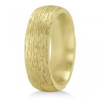 Hand Made Textured Wedding Band in 18k Rose Gold with Satin Finish